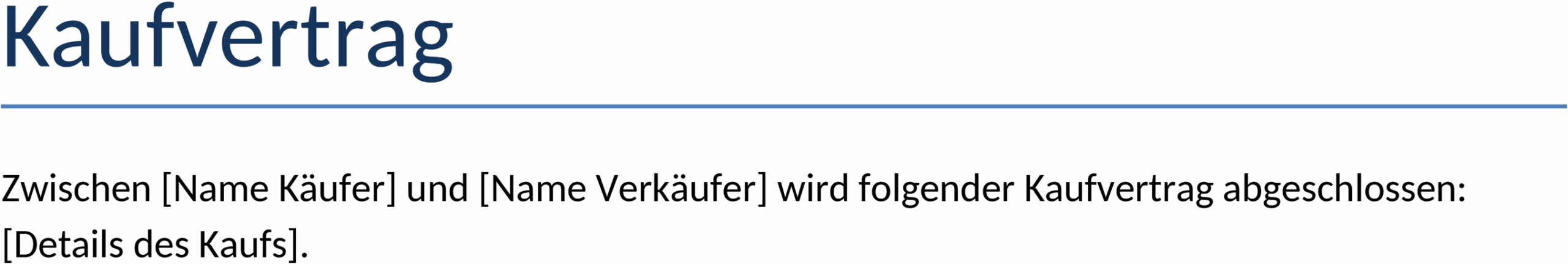 Word-Vorlage Kaufvertrag