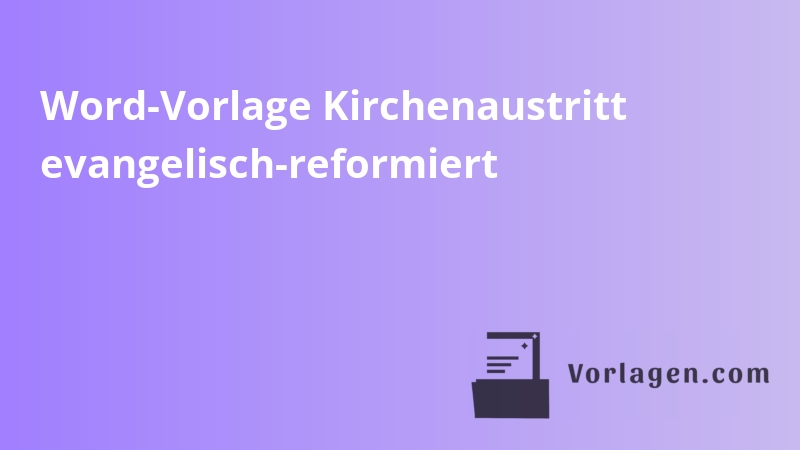 Word-Vorlage Kirchenaustritt evangelisch-reformiert