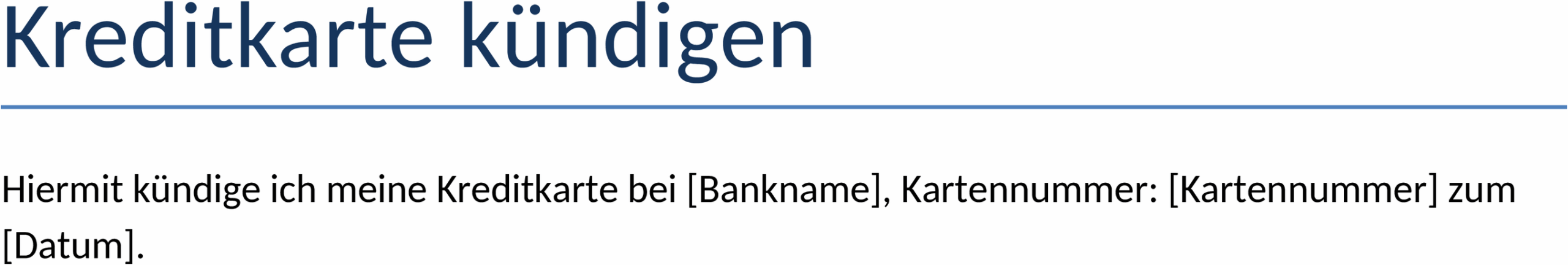 Word Vorlage Kreditkarte Kündigen