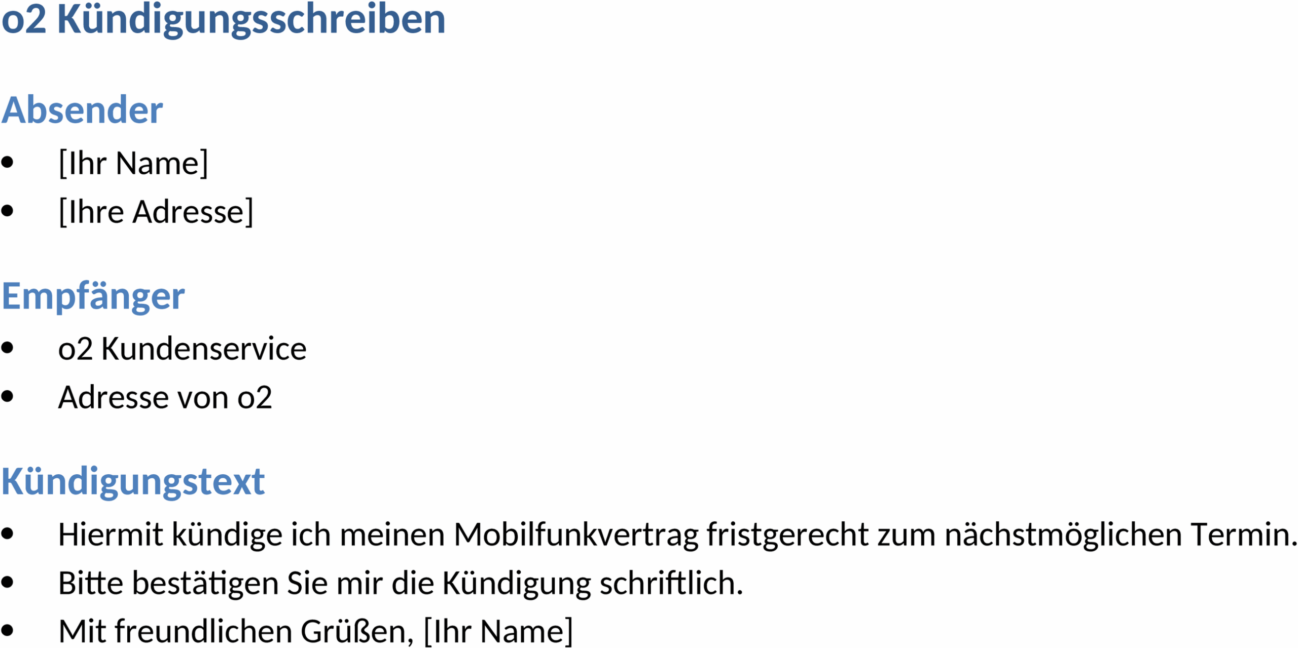 Word Vorlage Kündigung