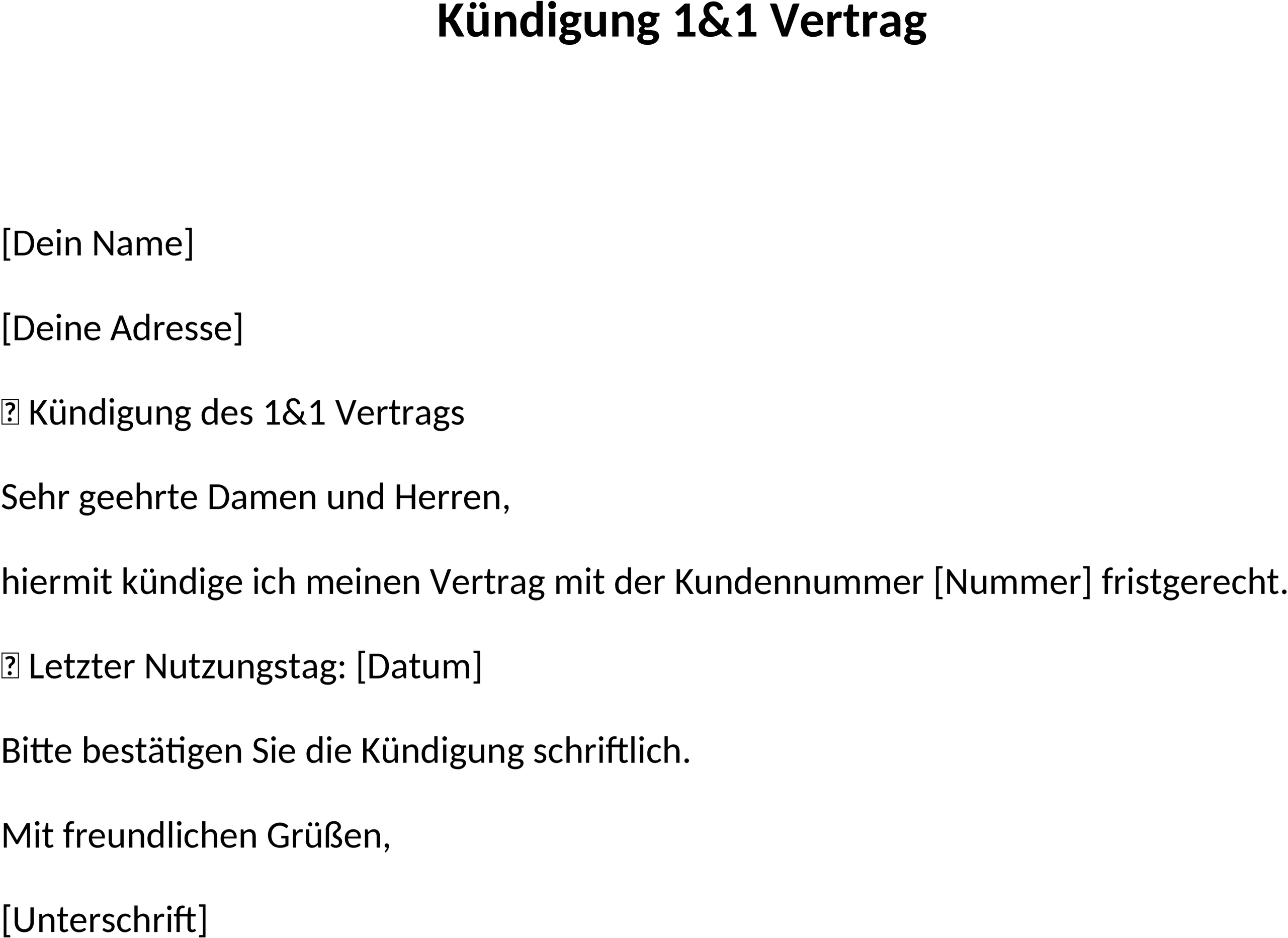 Word-Vorlage für Kündigung