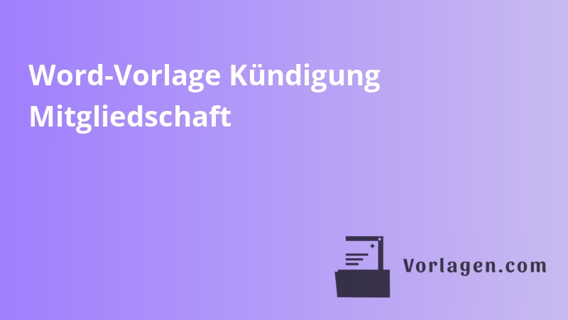 Word-Vorlage Kündigung Mitgliedschaft
