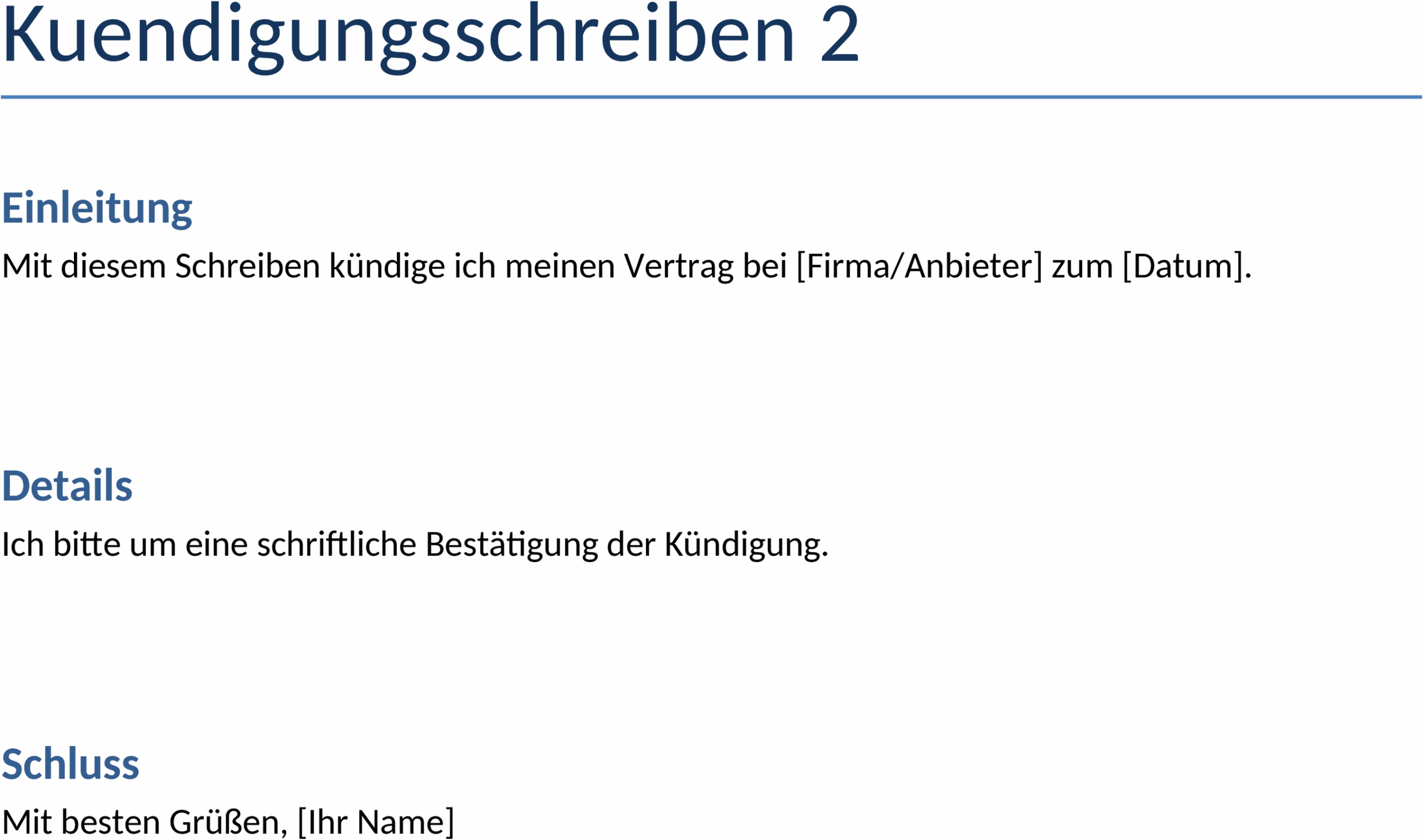 Word Vorlage Kündigungsschreiben