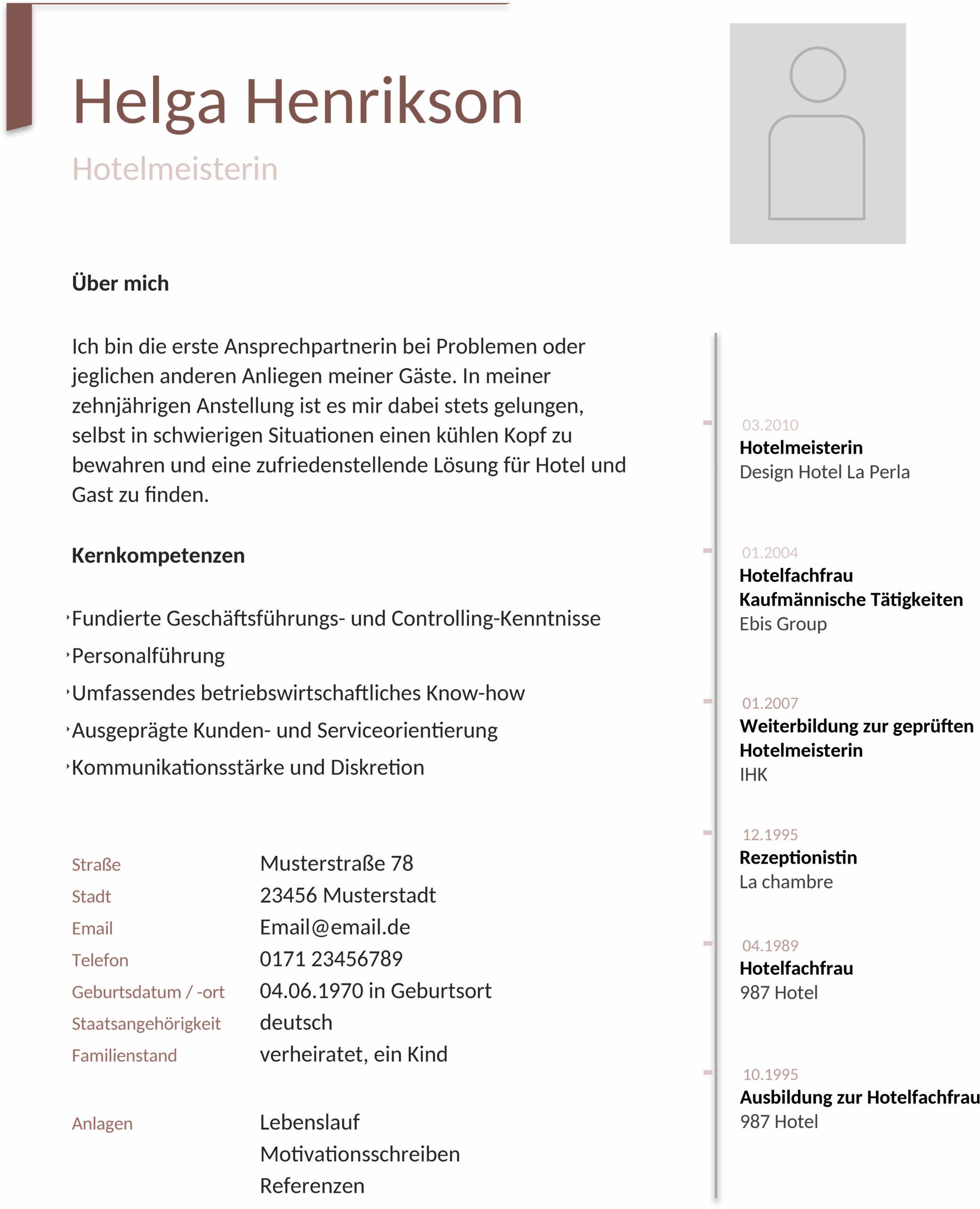 Word-Vorlage für Bewerbungs-Kurzprofil