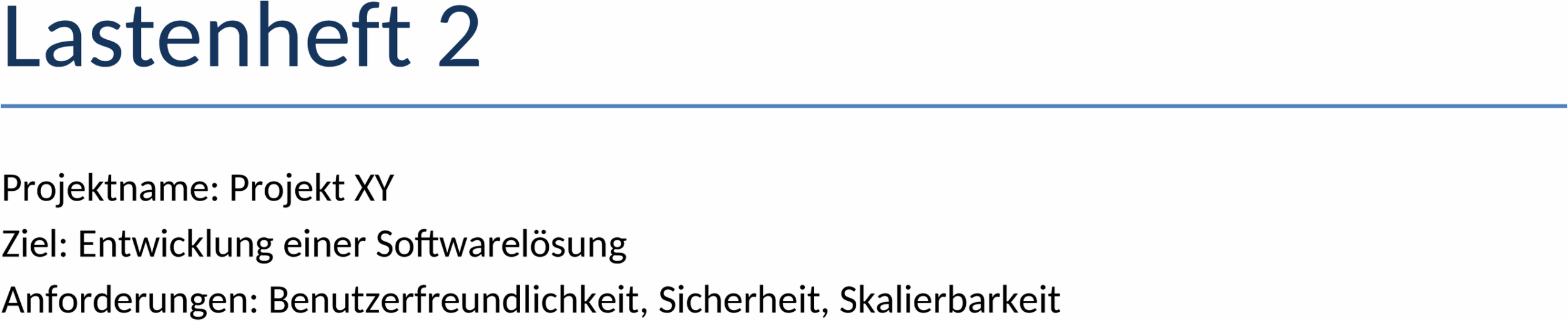 Word Vorlage Lastenheft