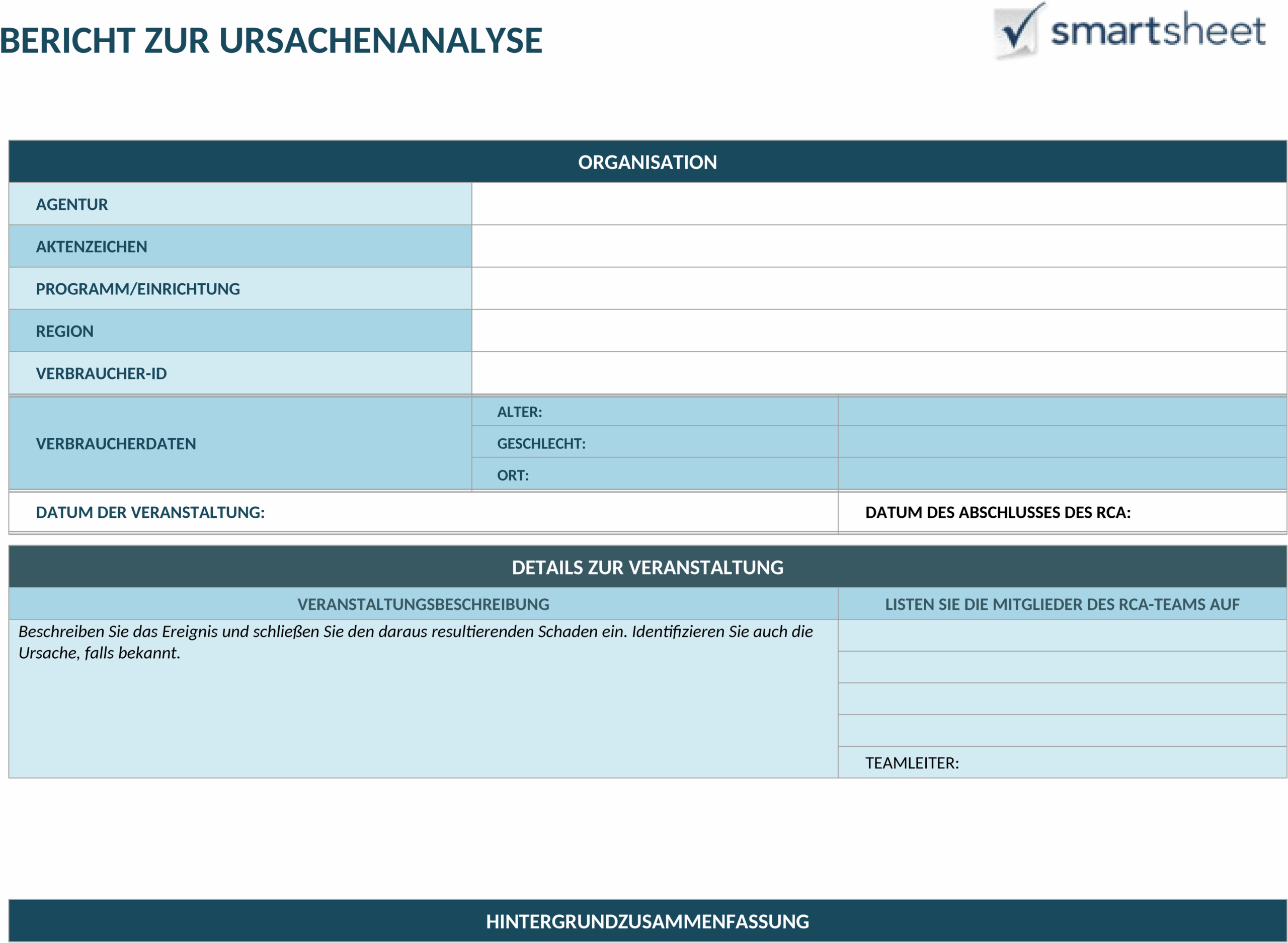 Word-Vorlage Lean Projektmanagement Ursachenanalyse