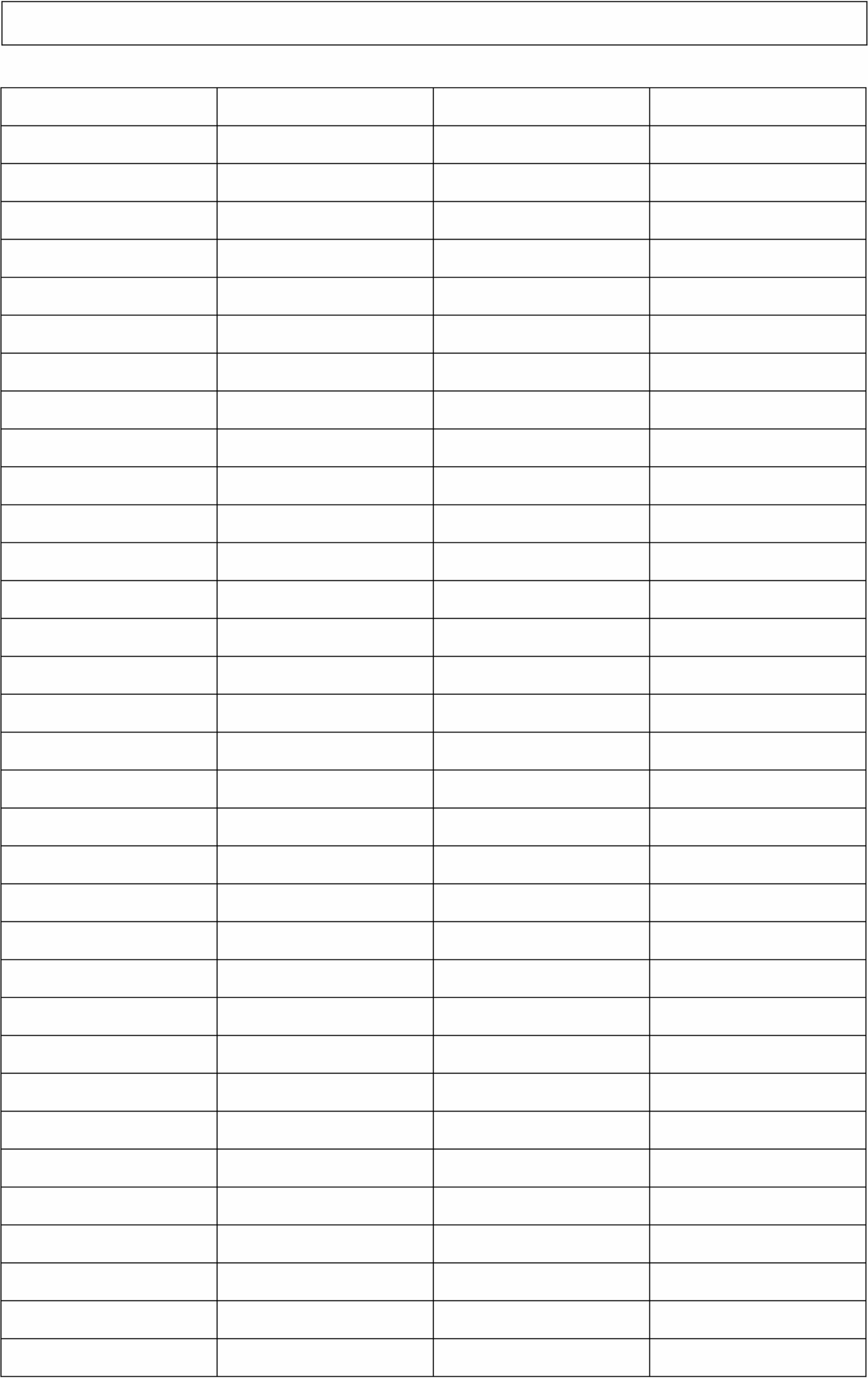Word-Vorlage Leere Tabelle 4 Spalten