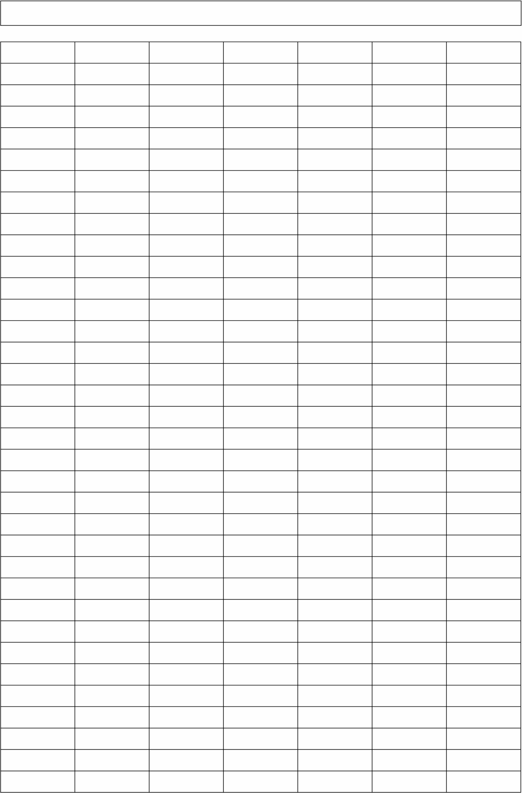 Word-Vorlage Leere Tabelle 7 Spalten
