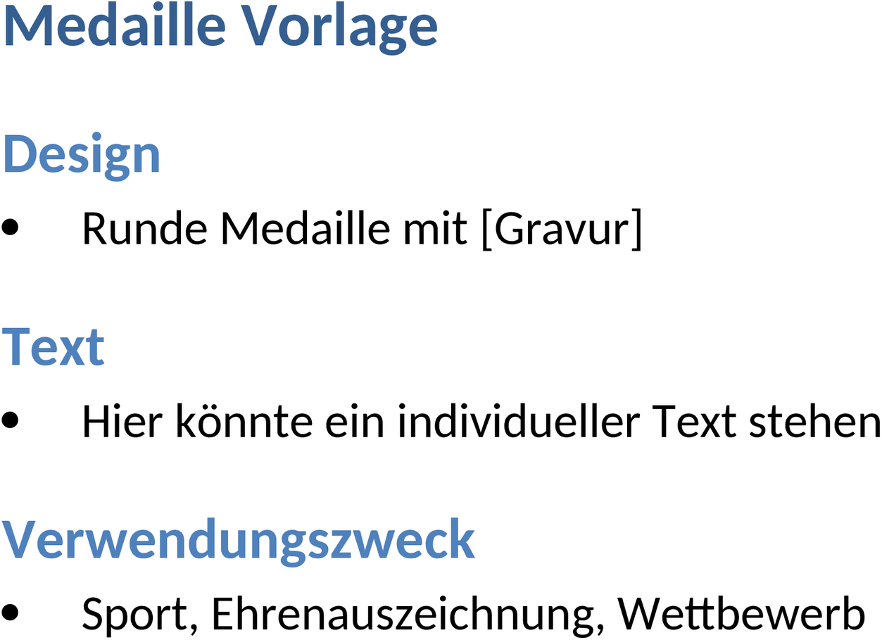 Word Vorlage Medaille