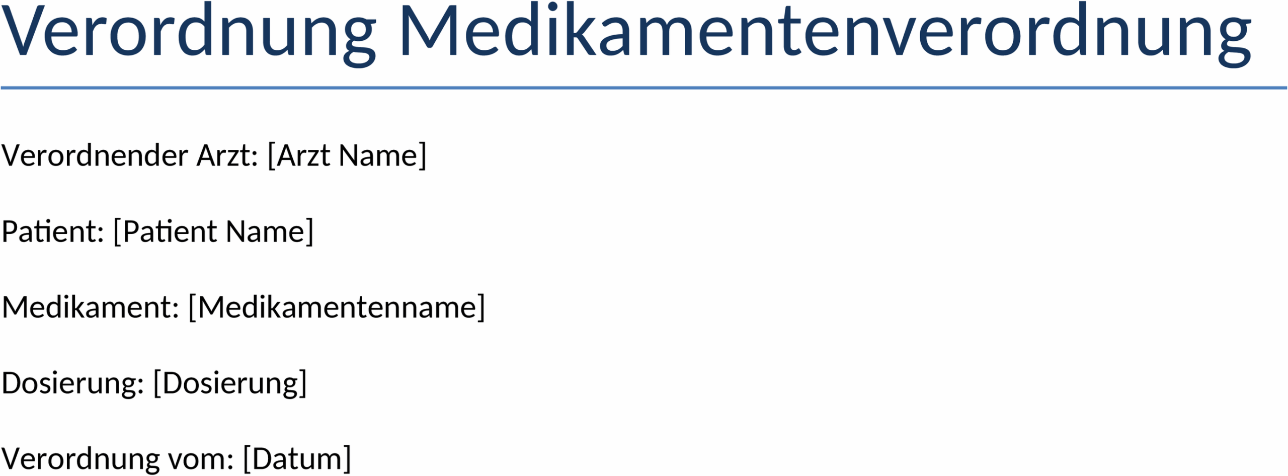 Word-Vorlage Medikamentenverordnung