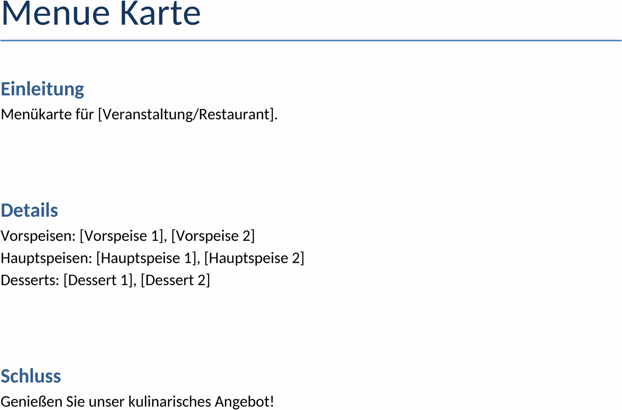 Word-Vorlage-Menuekarte