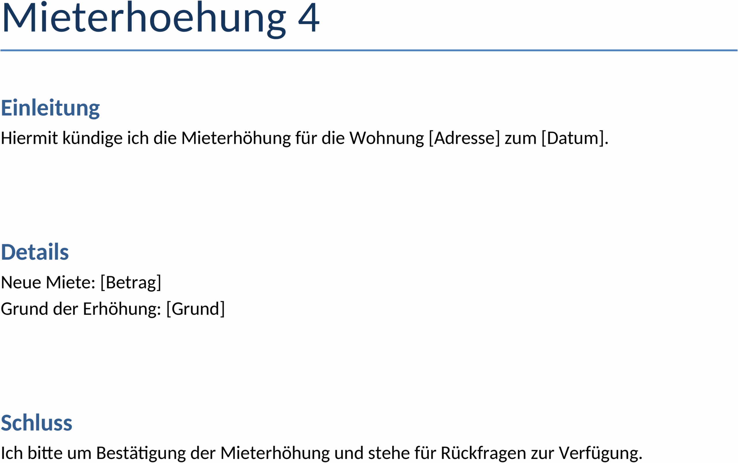 Word-Vorlage Mieterhöhung