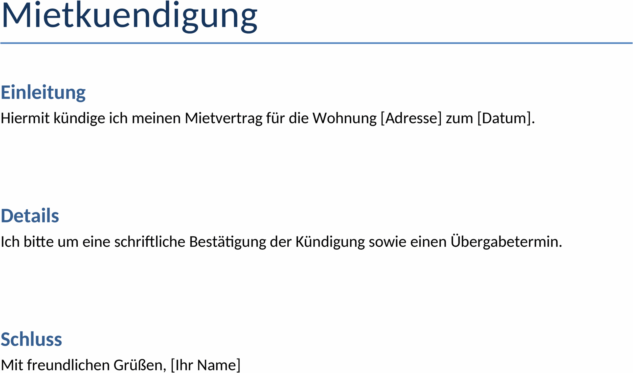 Word-Vorlage Mietkündigung