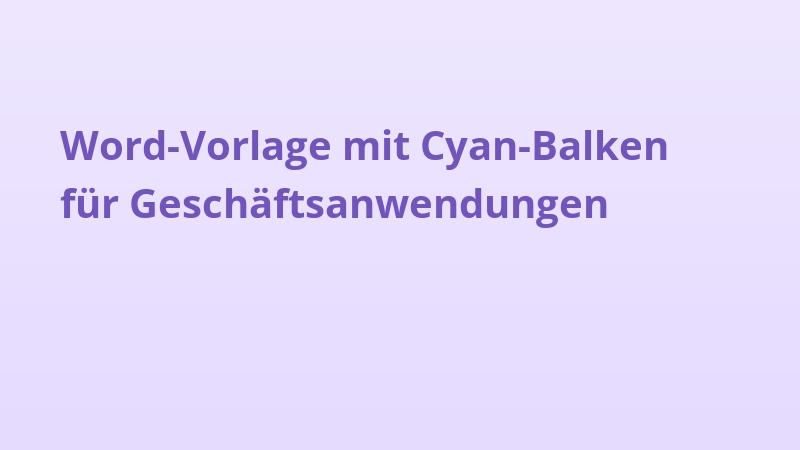 Word-Vorlage mit Cyan-Balken für Geschäftsanwendungen