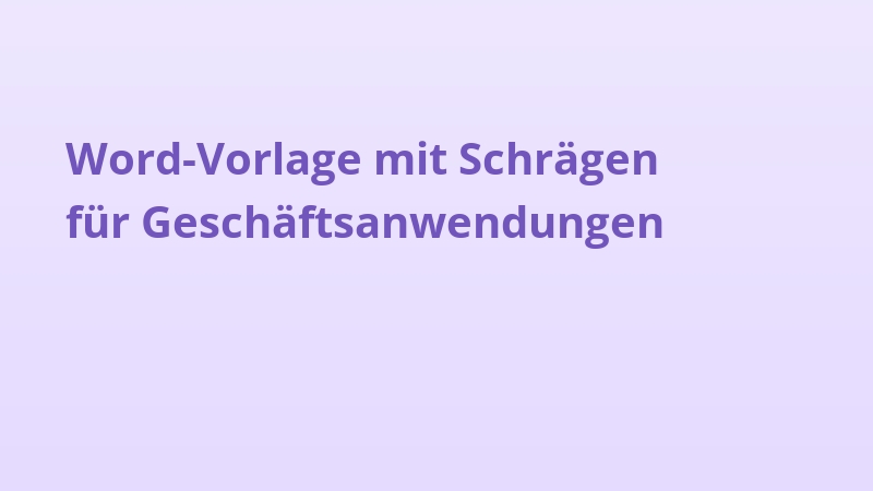 Word-Vorlage mit Schrägen für Geschäftsanwendungen
