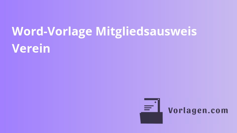 Word-Vorlage Mitgliedsausweis Verein