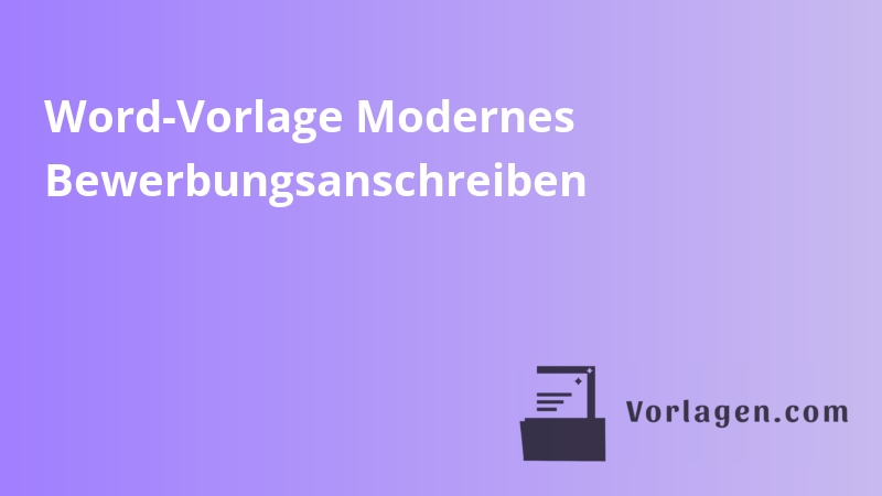 Word-Vorlage Modernes Bewerbungsanschreiben