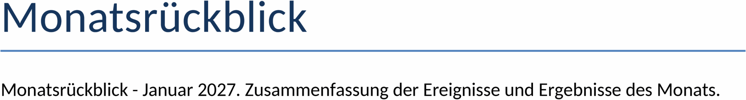 Word-Vorlage für Monatsrückblick