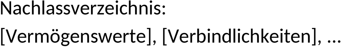 Word-Vorlage Nachlassverzeichnis