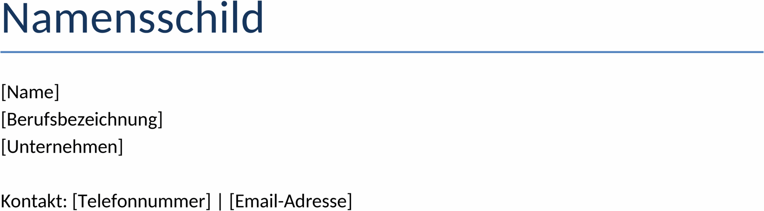 Word-Vorlage für Namensschilder