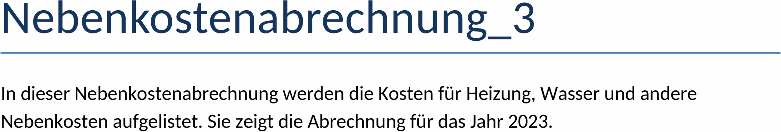 Word Vorlage Nebenkostenabrechnung