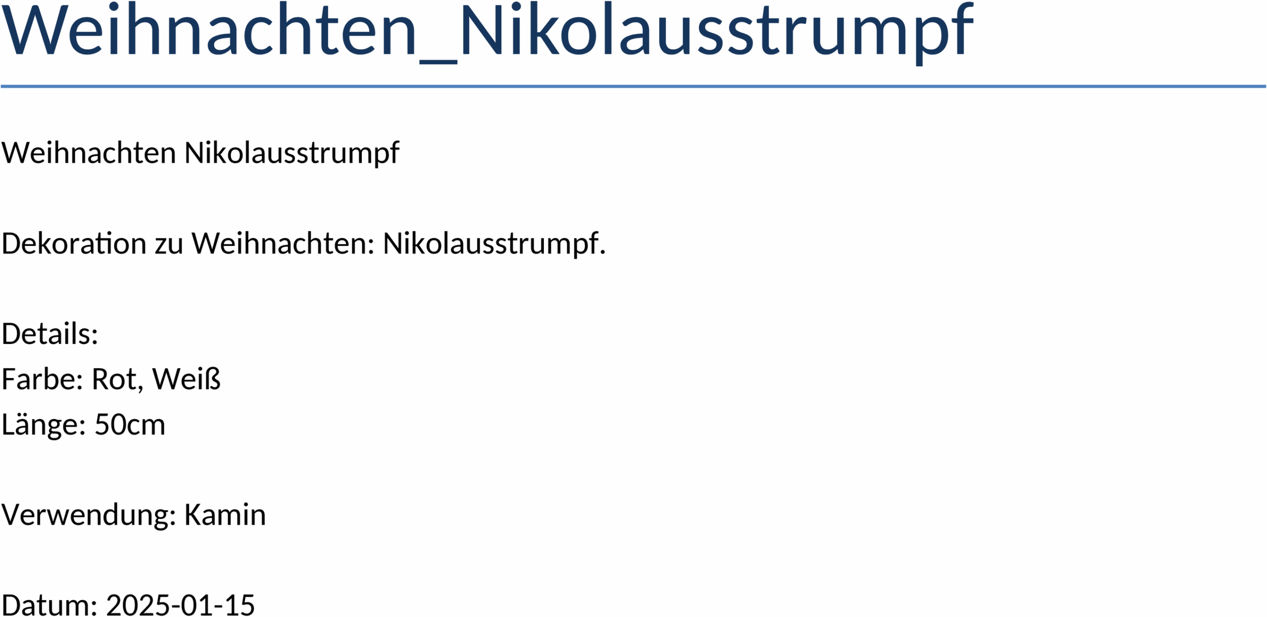 Word-Vorlage Nikolausstrumpf für Weihnachten
