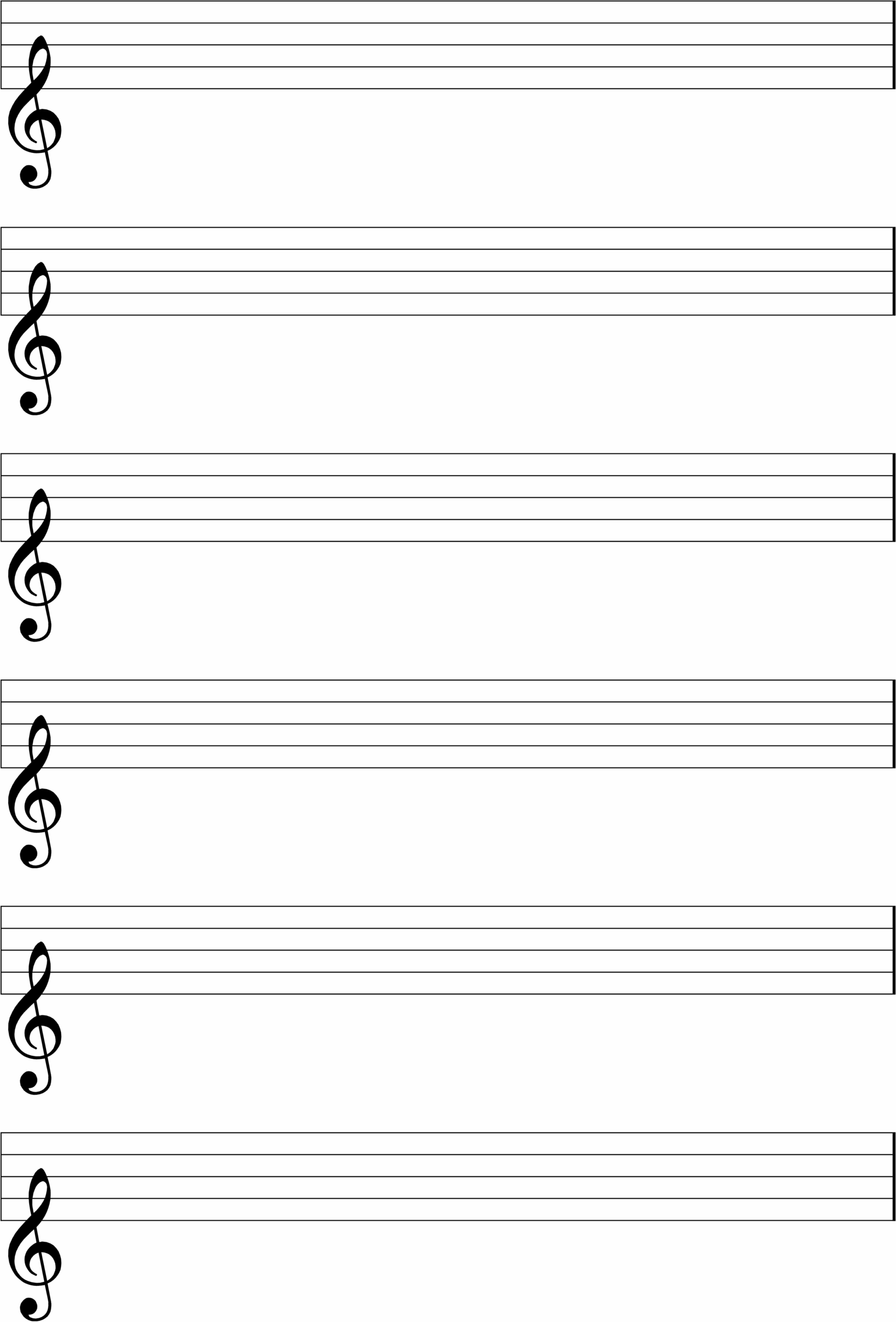 Word-Vorlage für Notenblätter mit Notenschlüssel für Violine