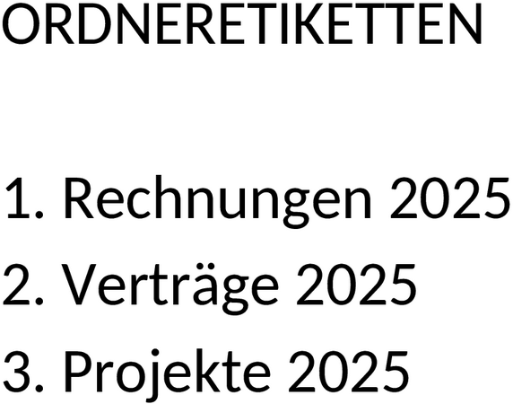 Word-Vorlage Ordneretiketten