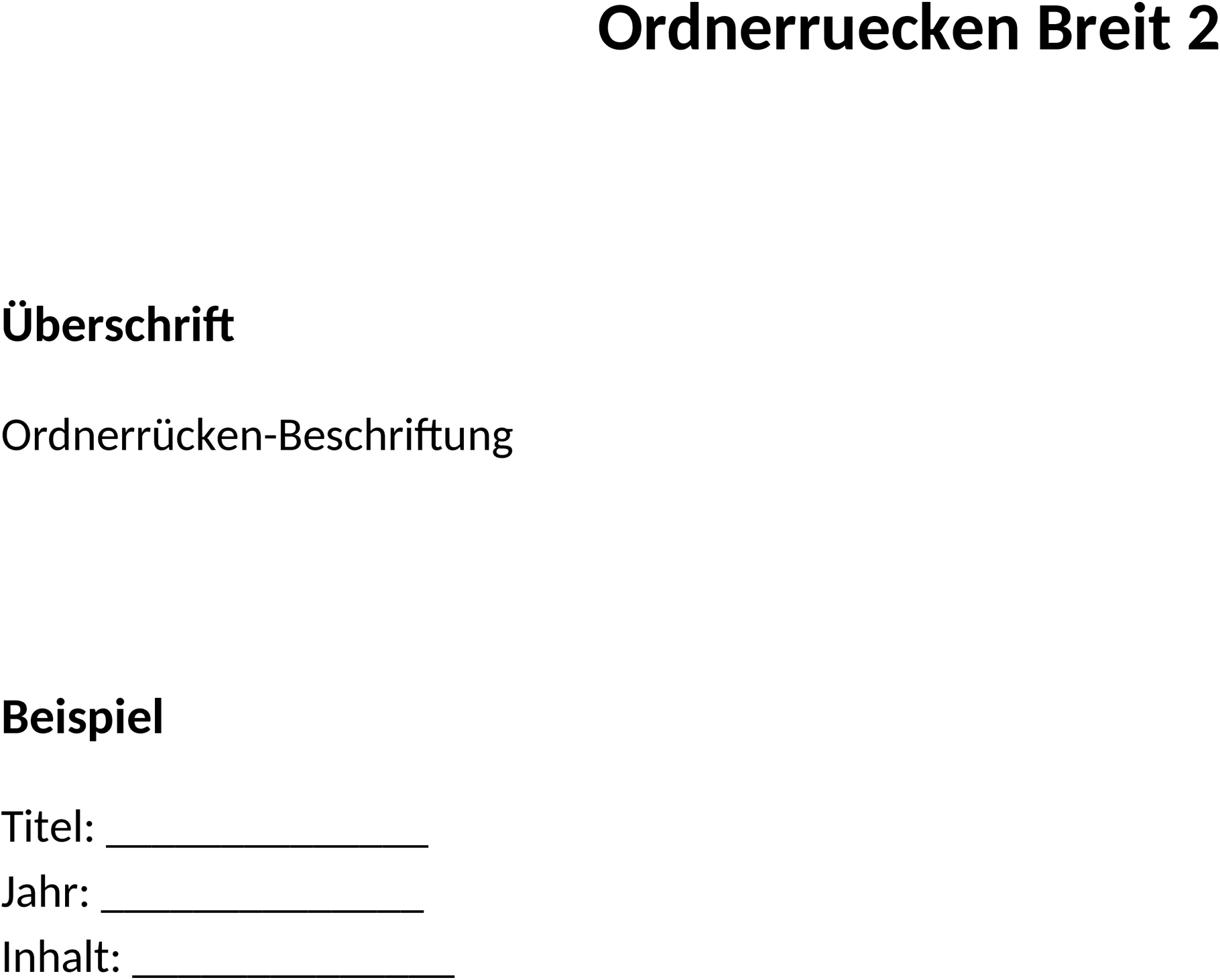 Word-Vorlage Ordnerrücken Breit