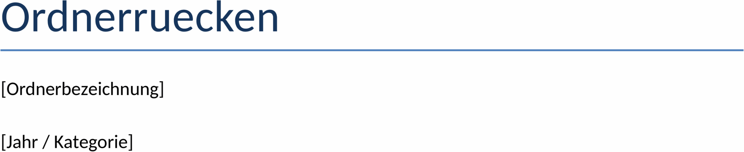 Word-Vorlage Ordnerrücken