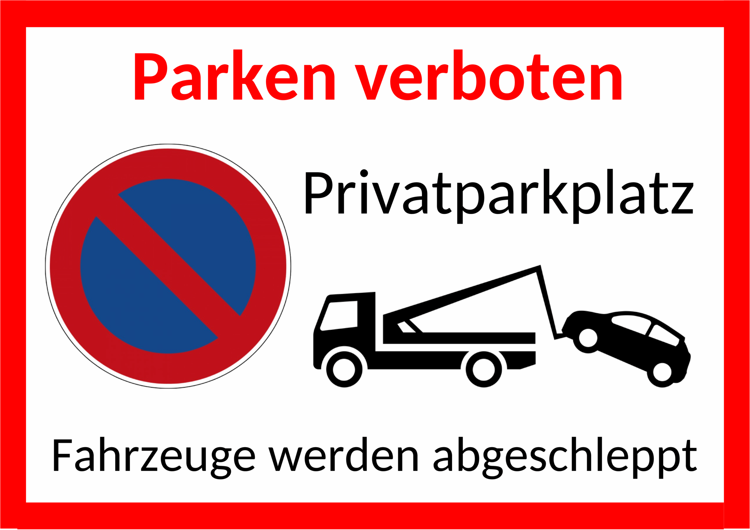 Word Vorlage Parken Verboten Schild