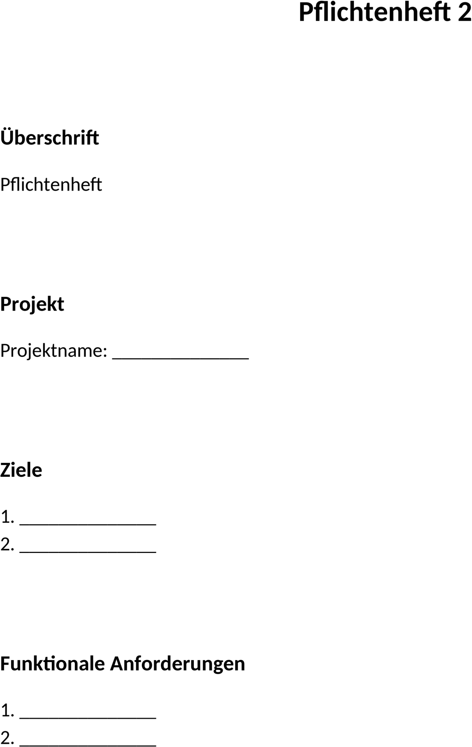 Word-Vorlage Pflichtenheft