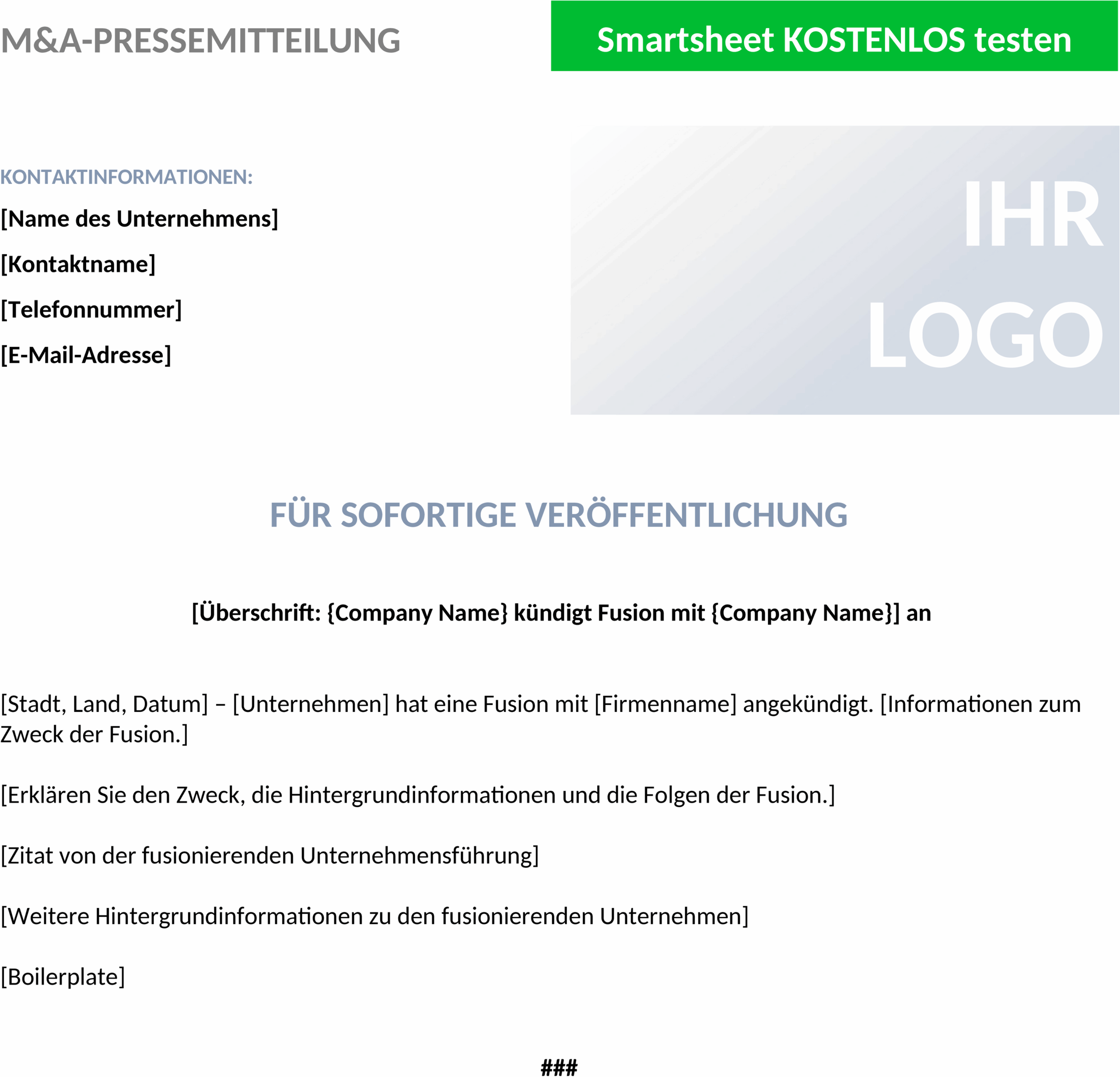 Word Vorlage Pressemitteilung
