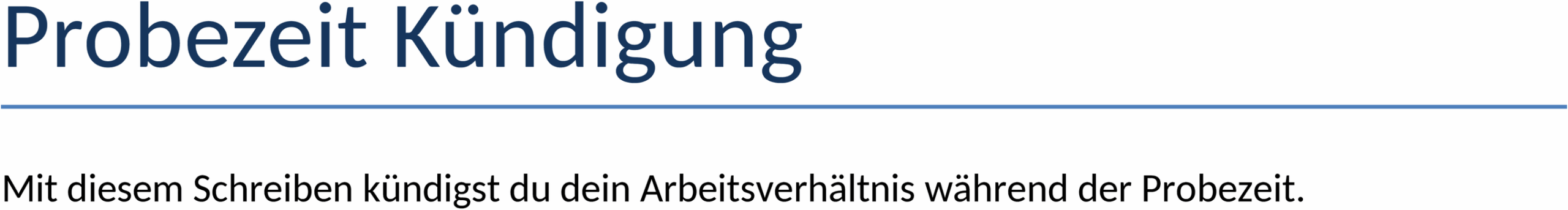 Word-Vorlage Probezeit Kündigung