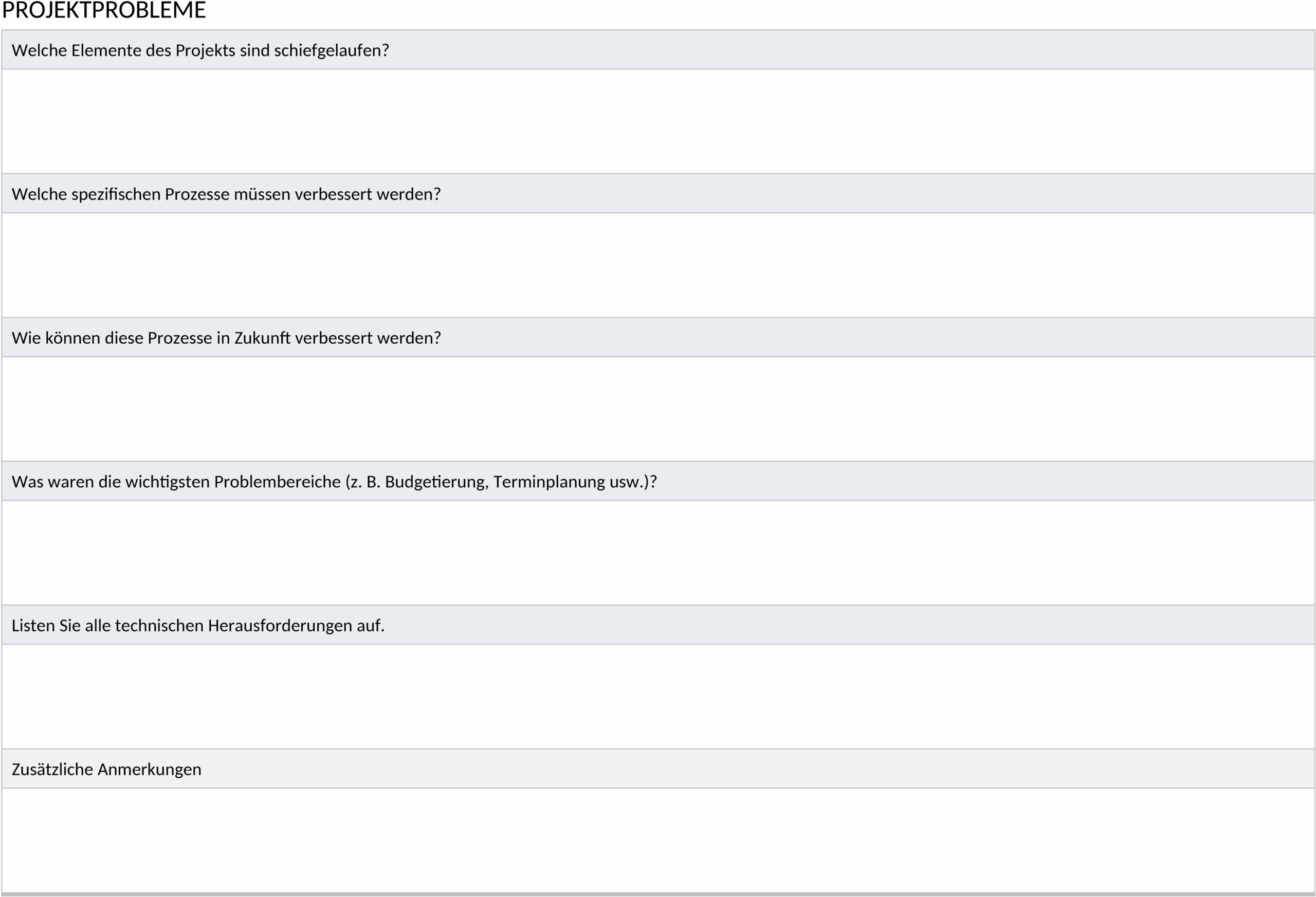 Word-Vorlage Projektmanagement-Lessons-Learned