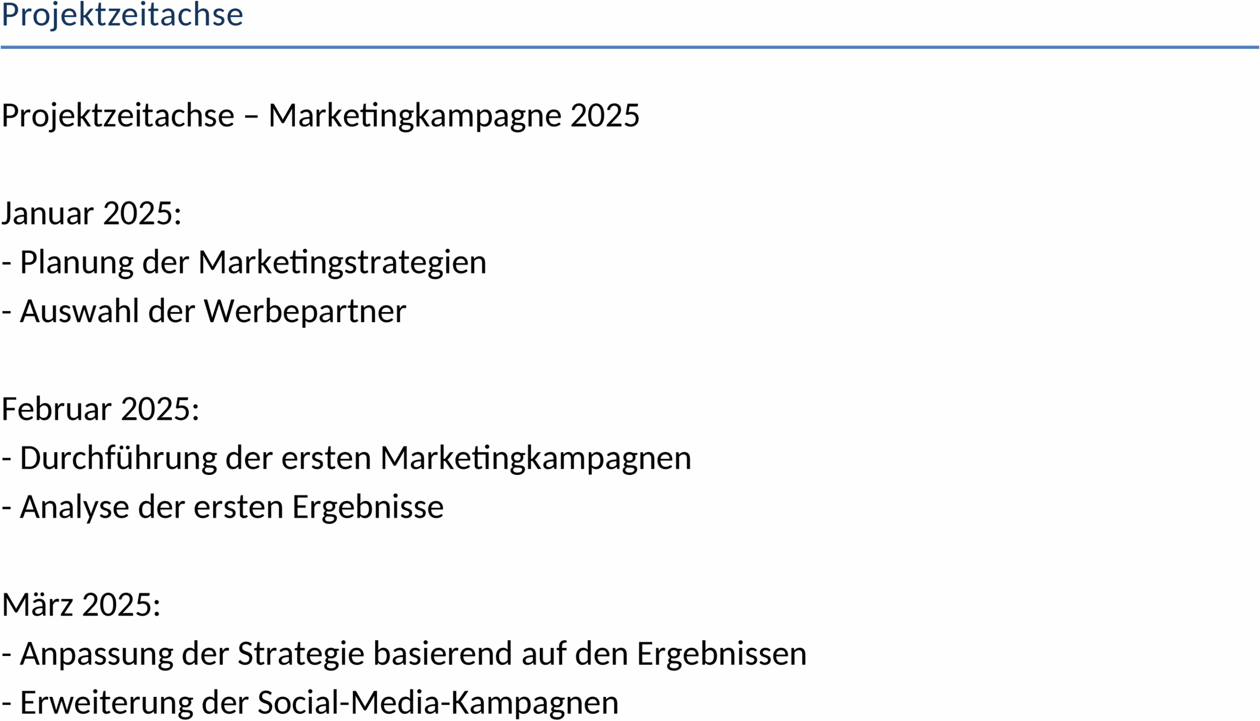 Word-Vorlage Projektzeitachse