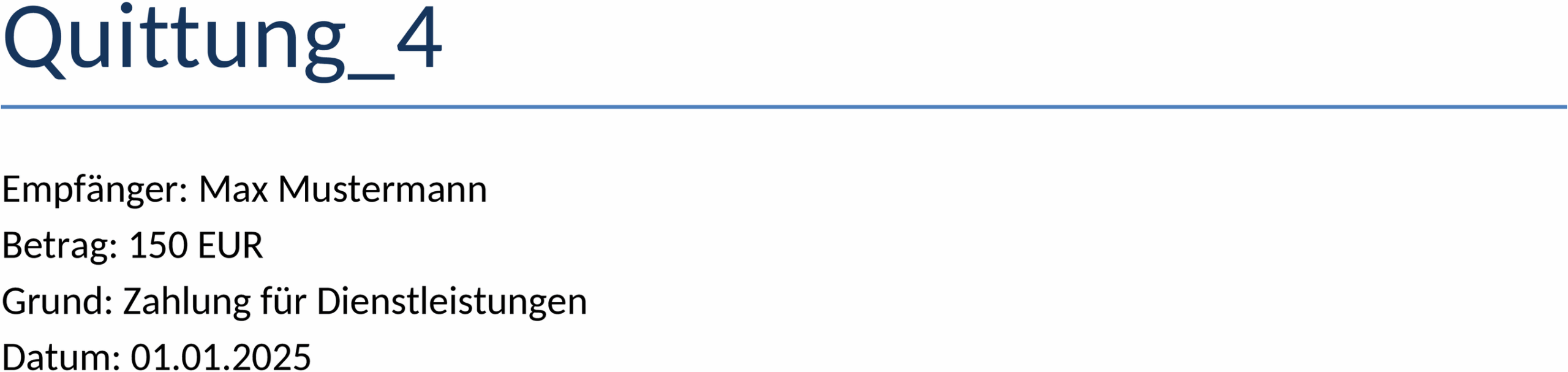 Word-Vorlage Quittung