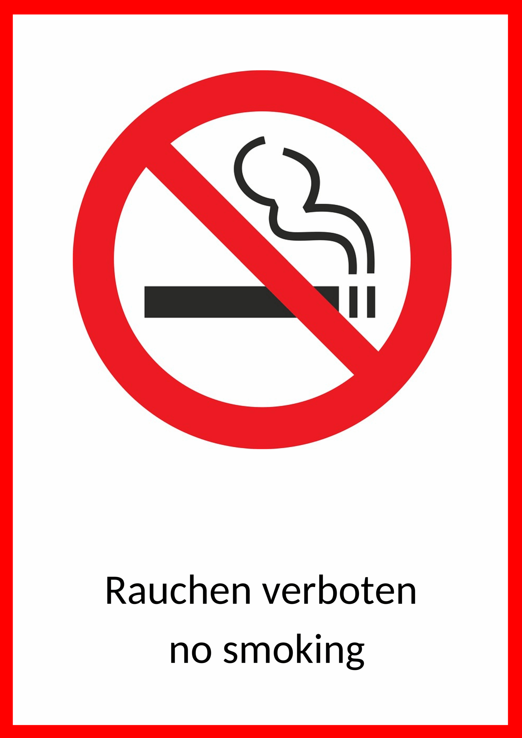 Word Vorlage Rauchverbotsschild Hochformat