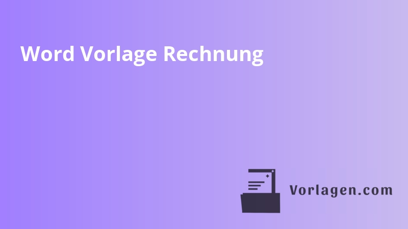 Word Vorlage Rechnung