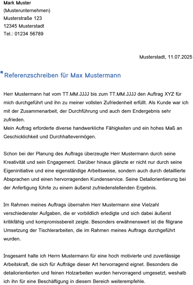 word-vorlage-referenzschreiben-bewerbung