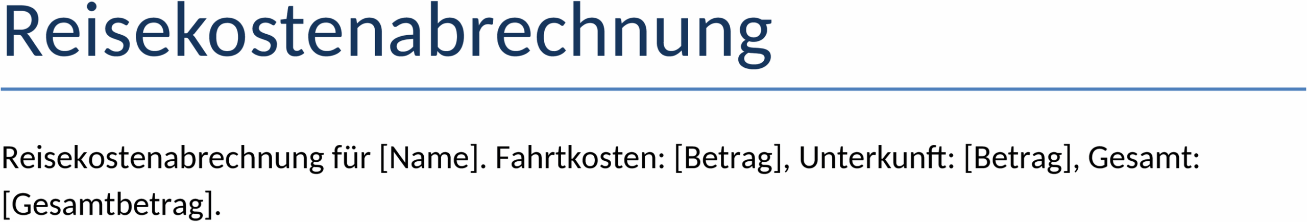 Word-Vorlage Reisekostenabrechnung