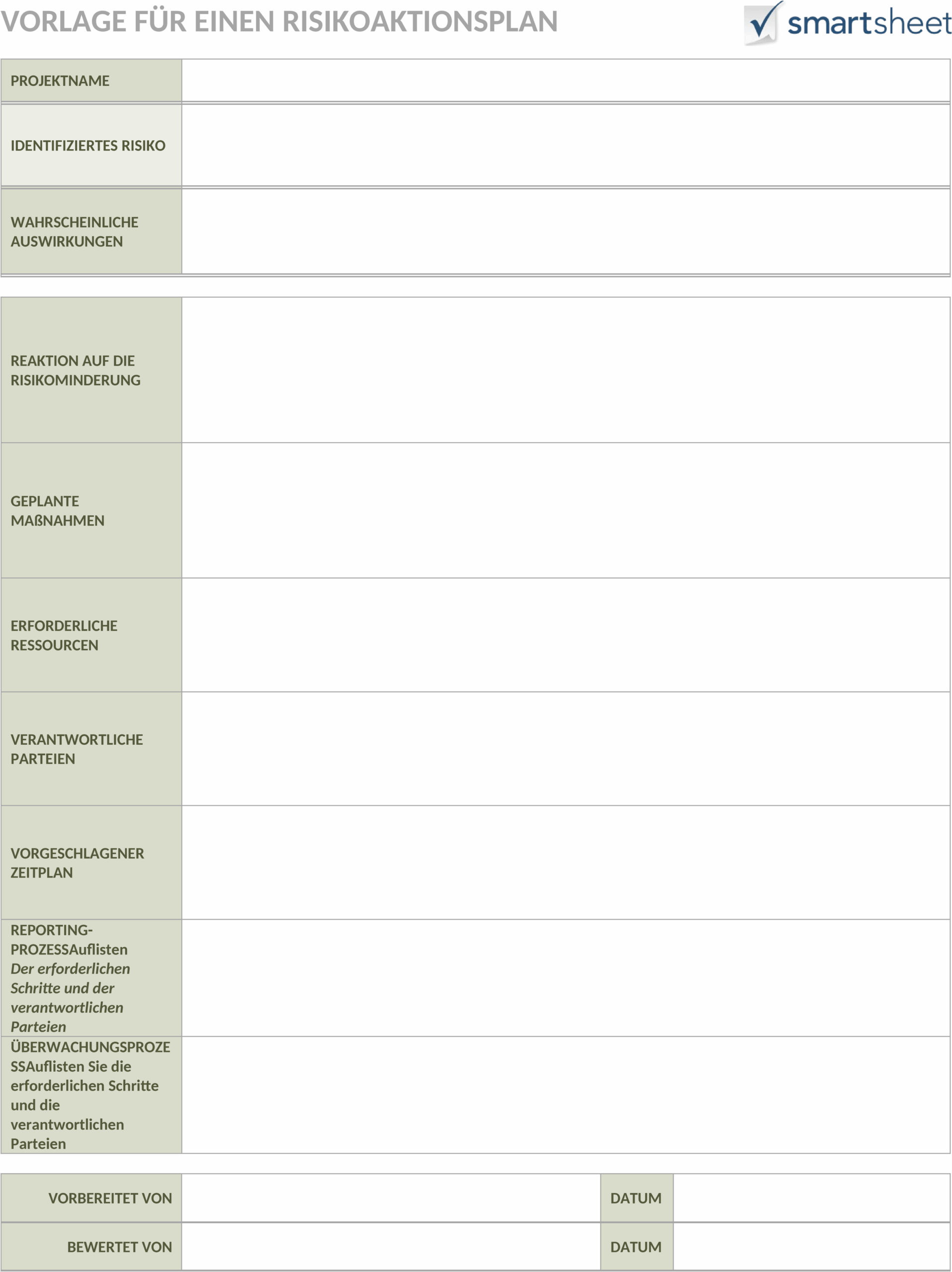 Word-Vorlage für Risikomanagement-Aktionsplan