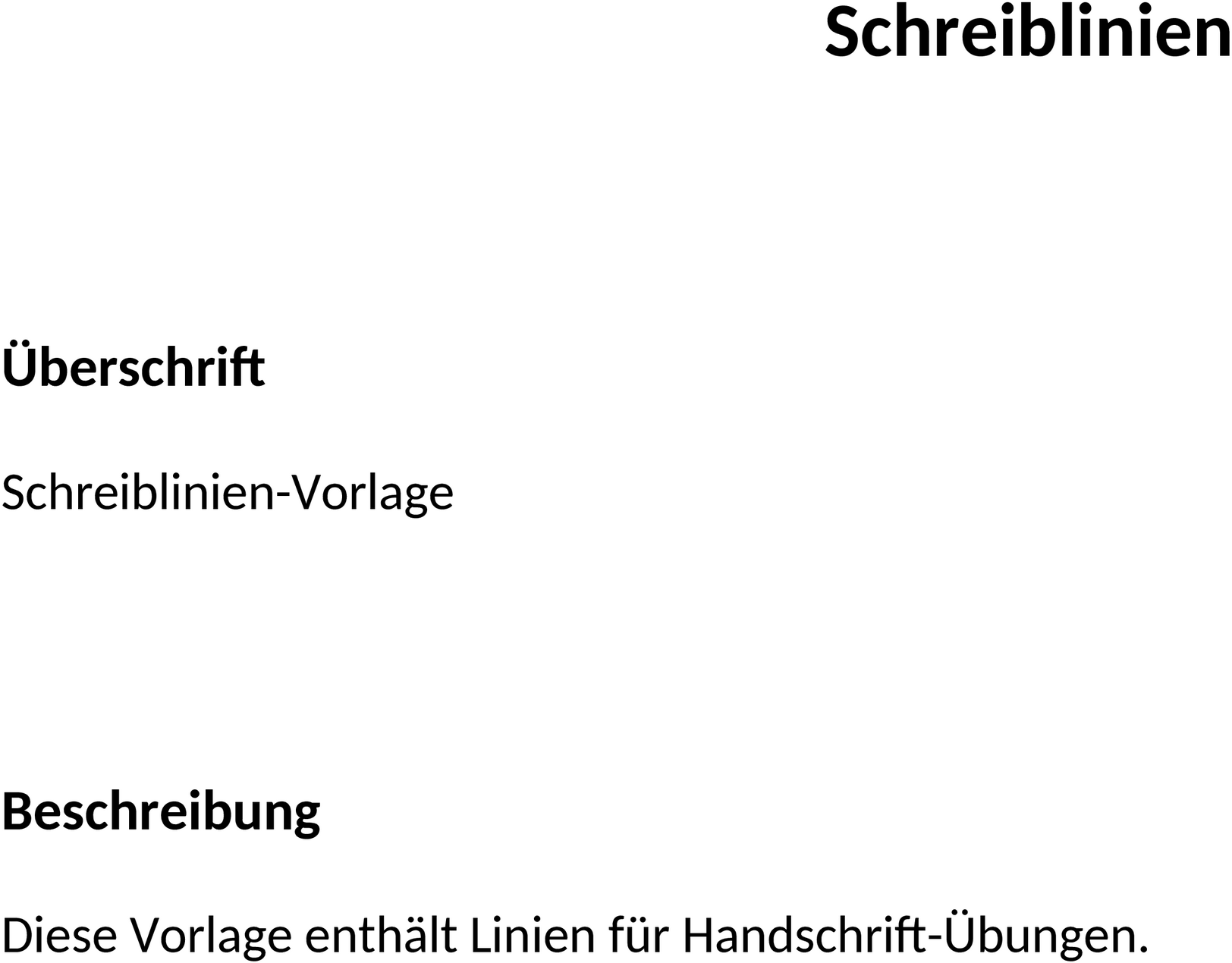 Word Vorlage Schreiblinien