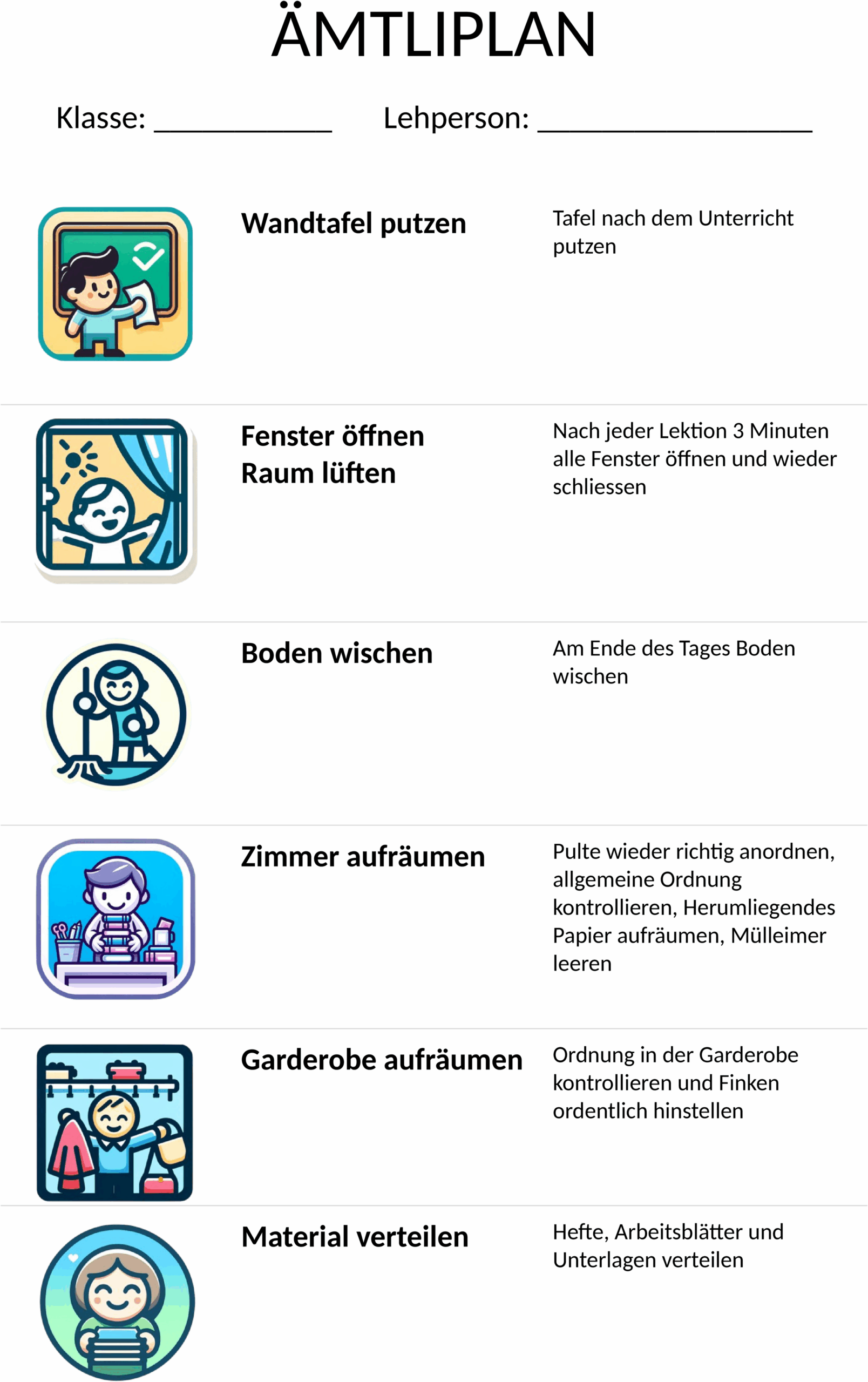 Word-Vorlage Schul-Lehrplan