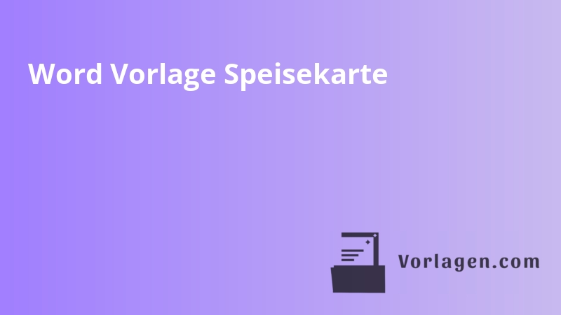 Word Vorlage Speisekarte