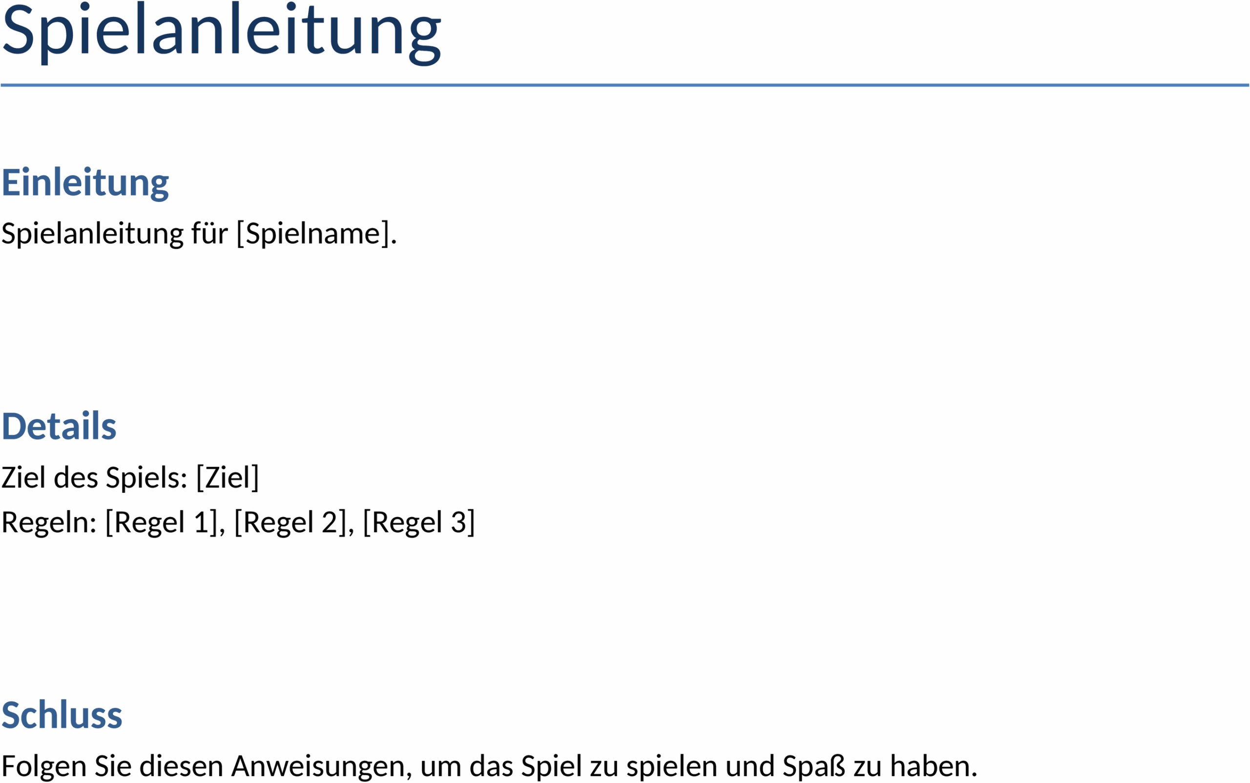 Word-Vorlage Spielanleitung