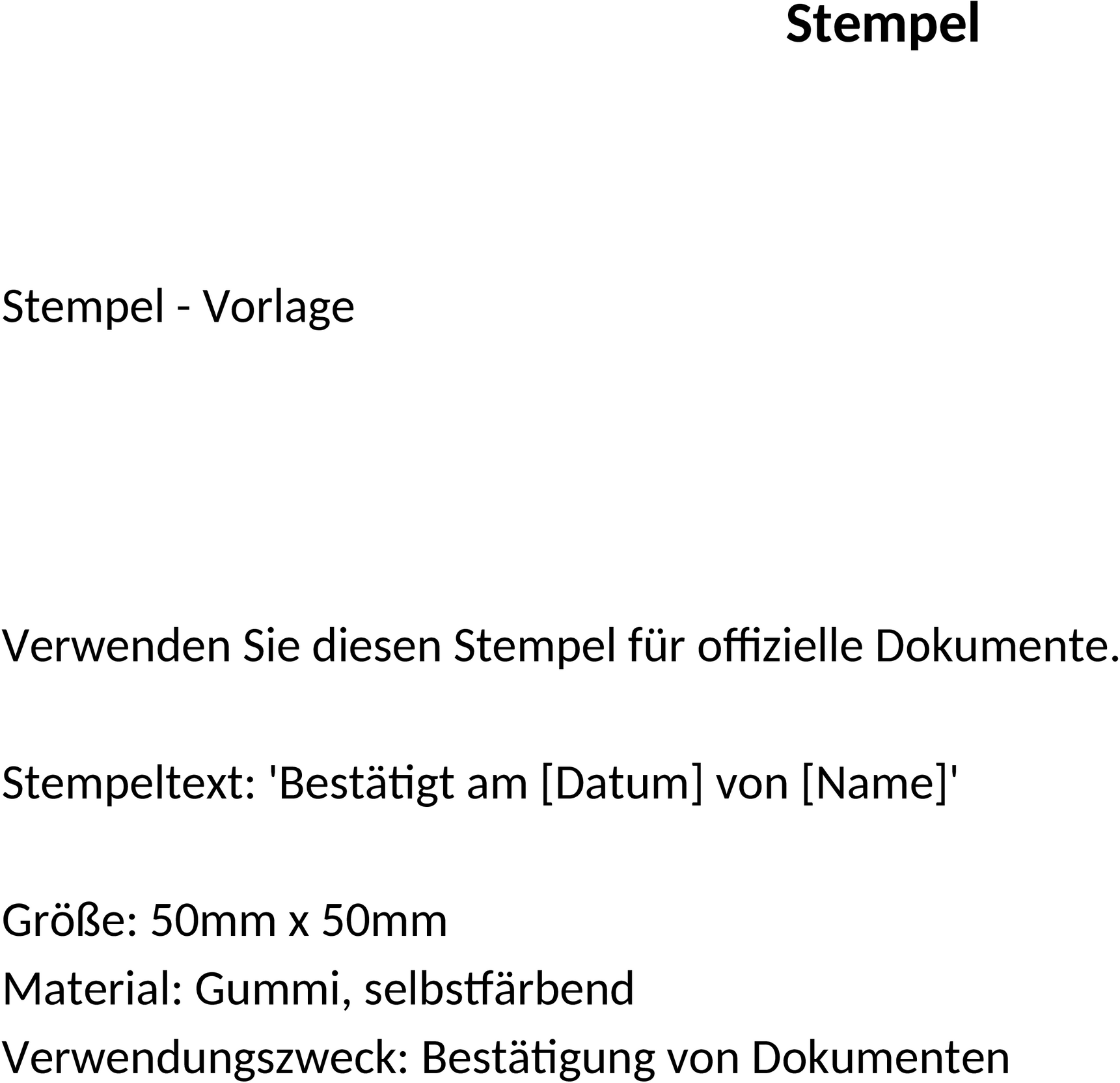 Word-Vorlage Stempel für Geschäftsanwendungen