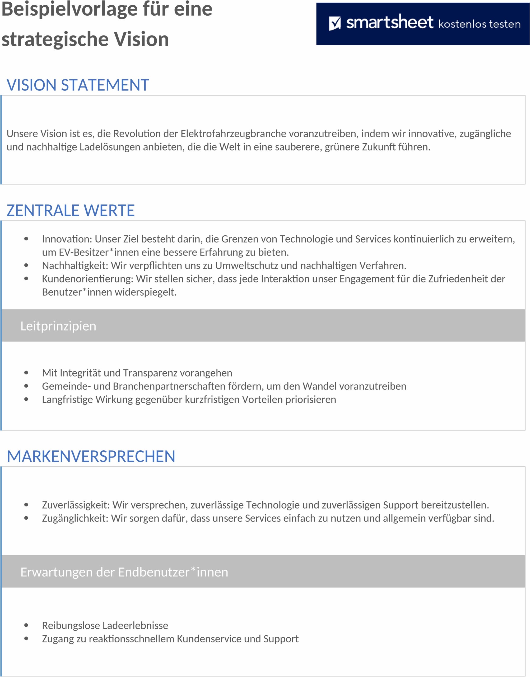 Word-Vorlage für Strategische Vision