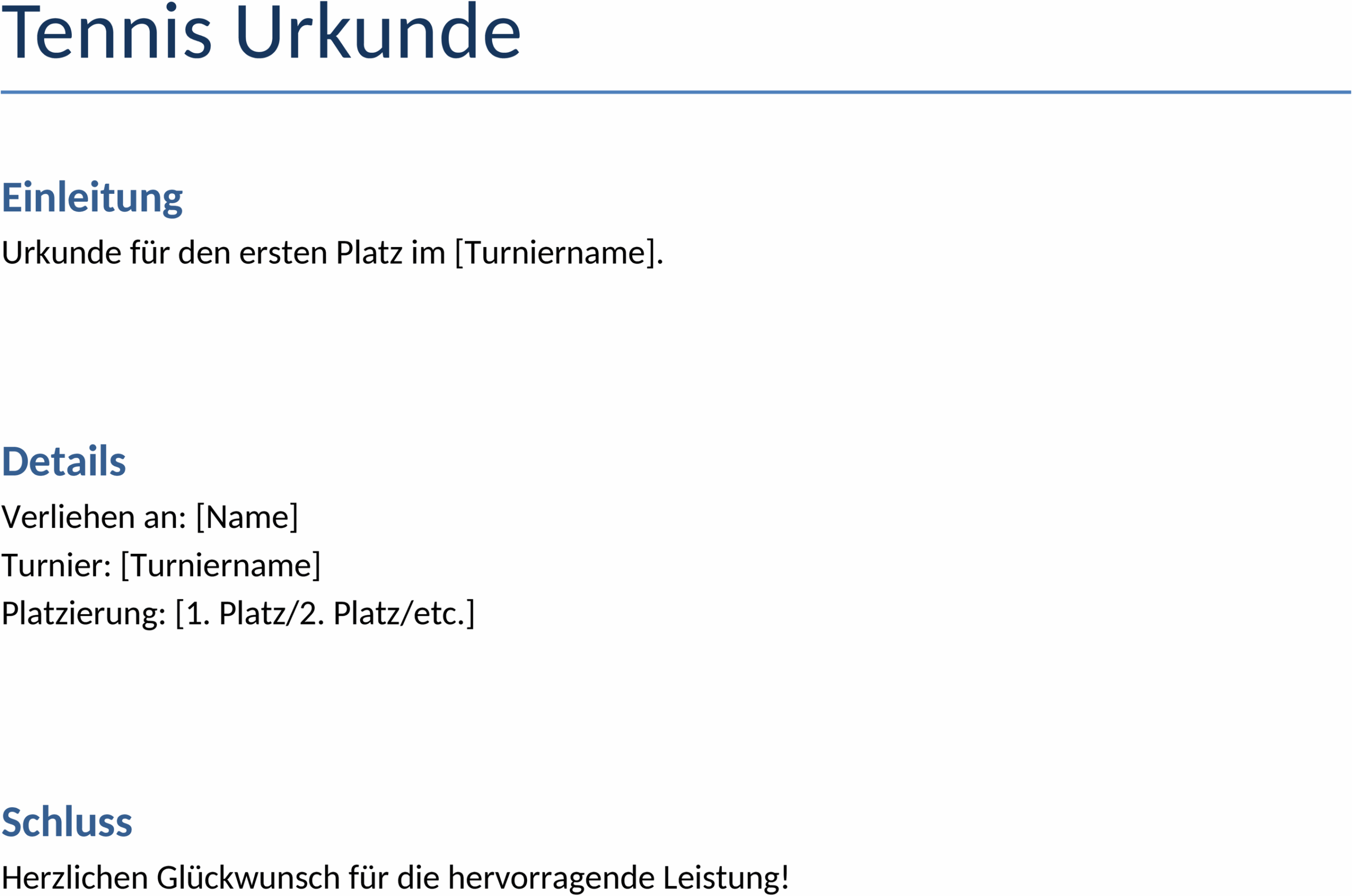 Word-Vorlage Tennis-Urkunde