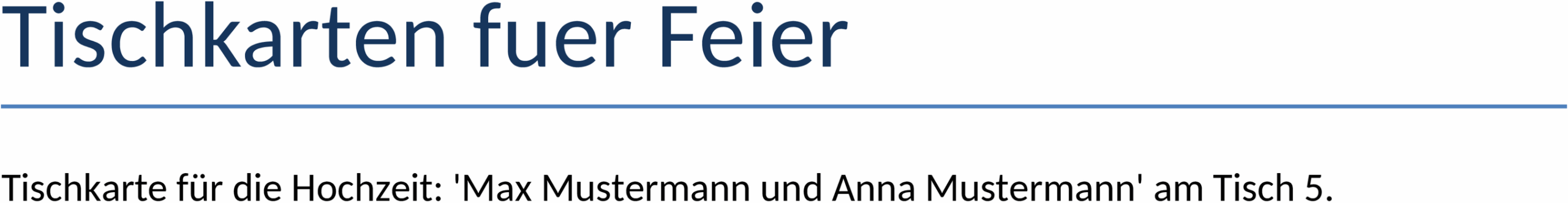 Word Vorlage Tischkarten für Feier